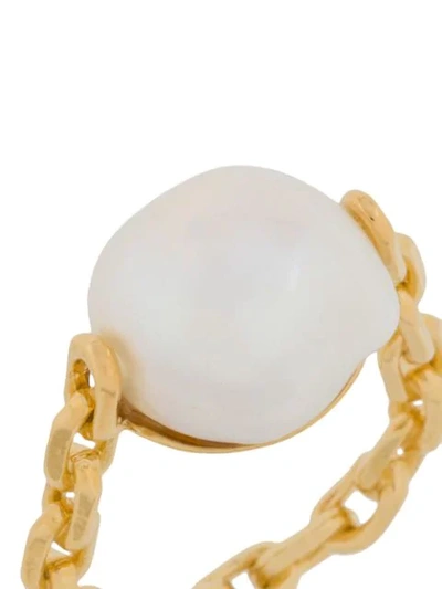 Shop Wouters & Hendrix Chain Pearl Ring In Gold