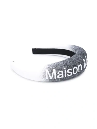 Shop Mm6 Maison Margiela Two-tone Logo Hairband In White