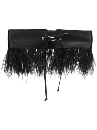 Shop Attico Fringed Belt In Black