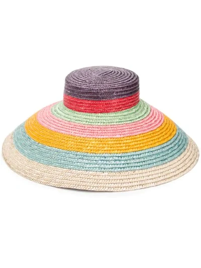 Shop Missoni Striped Sun Hat In Pink