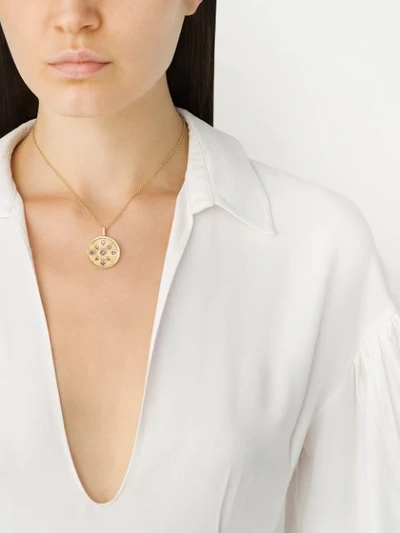 Shop Kiki Mcdonough 18kt Yellow Gold Jemima Lavender Amethyst And Diamond Detail Pendant