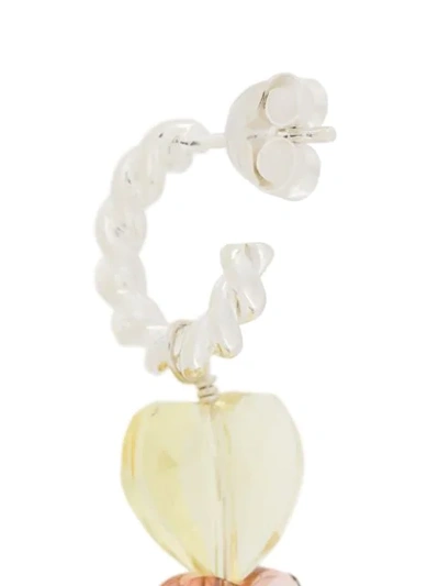 Shop Isabel Lennse Heart-embellished Hoop Earrings In Metallic