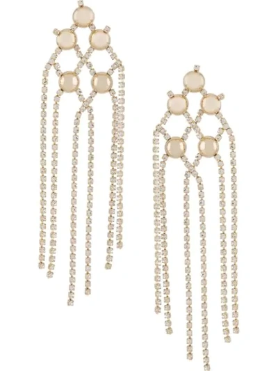 Shop Rosantica Crystal-embellished Hanging Chain Earrings In Gold