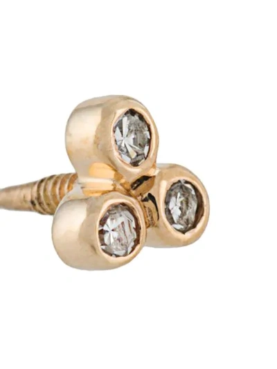 Shop Maria Black Diamond Triad Labret Stud Earring In Gold