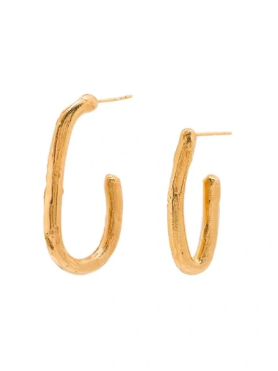 GOLD-PLATED OPEN HOOP EARRINGS