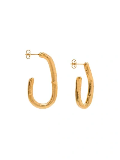 GOLD-PLATED OPEN HOOP EARRINGS