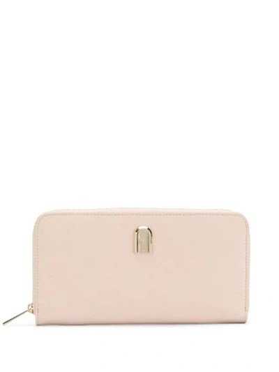 Shop Furla 1927 All Around Zip Wallet In Neutrals