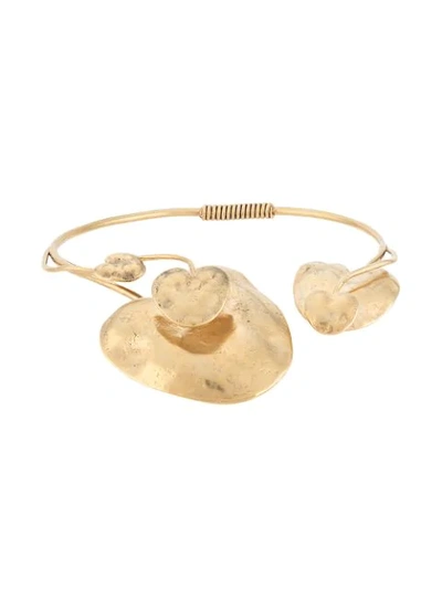 Shop Goossens Tribute Water Lillies Necklace In Gold