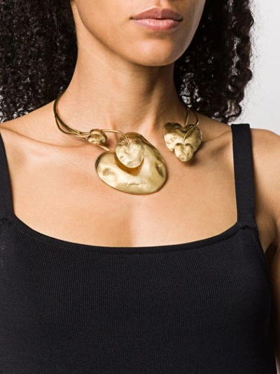 Shop Goossens Tribute Water Lillies Necklace In Gold