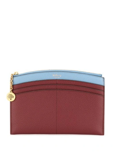 Shop Mulberry Curved Colour-block Zipped Wallet In Red