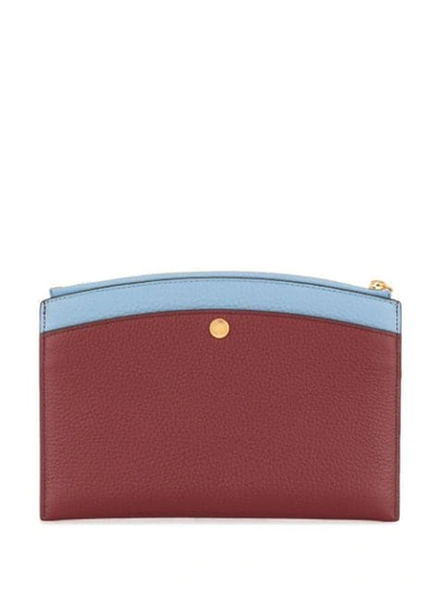 Shop Mulberry Curved Colour-block Zipped Wallet In Red