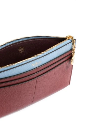 Shop Mulberry Curved Colour-block Zipped Wallet In Red