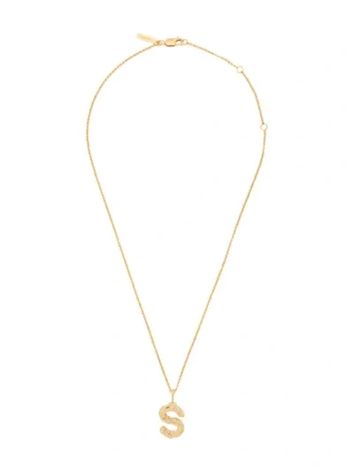 Shop Chloé Alphabet Necklace In Gold