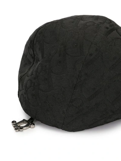 Pre-owned Dior  Trotter Newsboy Cap In Black