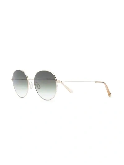 Shop Garrett Leight Valencia Round Frame Sunglasses In Brown
