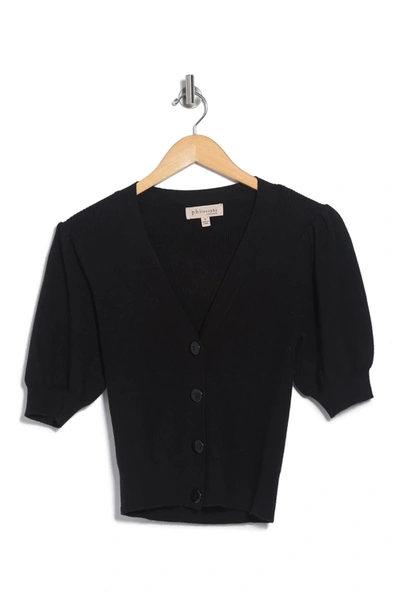 Shop Philosophy V-neck Button Front Cardigan In Black