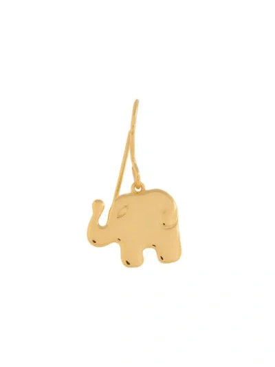 Shop Aurelie Bidermann Elephant Drop Single Earring In Gold