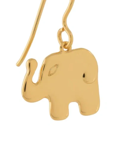 Shop Aurelie Bidermann Elephant Drop Single Earring In Gold