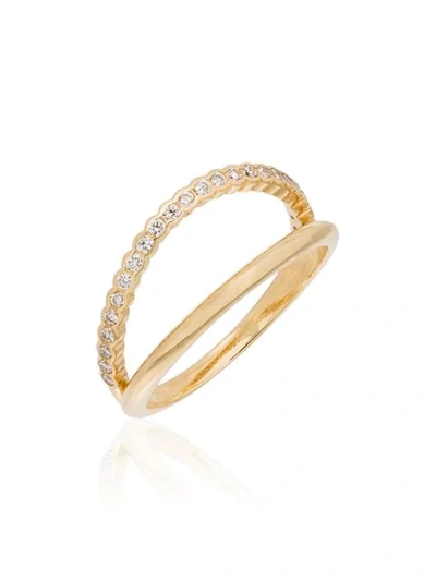 Shop Kimai 18k Yellow Gold Diamond Ally Ring In Metallic