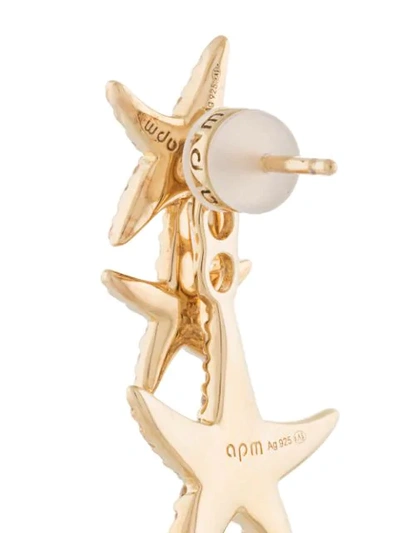 Shop Apm Monaco Ete Asymmetric Starfish Underlobe And Stud In Gold