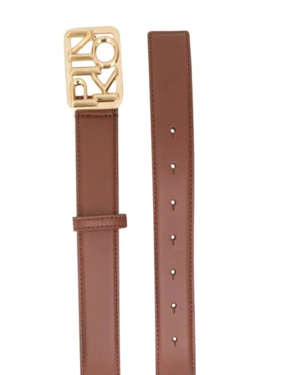 Shop Pinko Fischio Logo-buckle Belt In Brown
