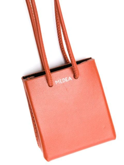 Shop Medea Long Strap Mini Purse In Brown