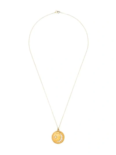 Shop Sasha Samuel 14kt Gold-plated Heather Moon Star Locket Necklace