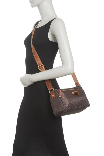 Shop Calvin Klein Belfast Dressy Nylon Crossbody Bag In Brown Khak