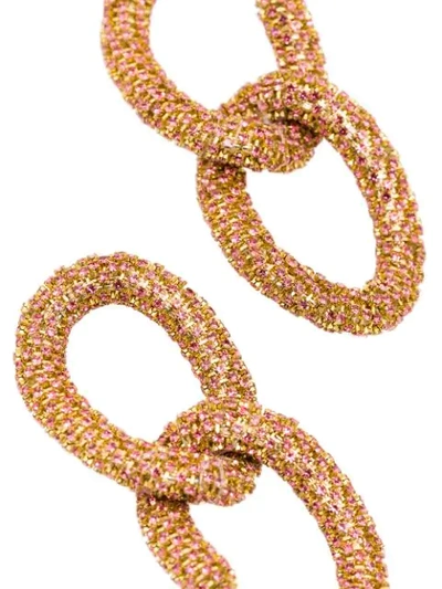 Shop Oscar De La Renta Gold-tone Crystal Earrings In Light Rose