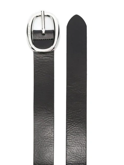 Shop Diesel Oval-shaped Buckle Belt In Black