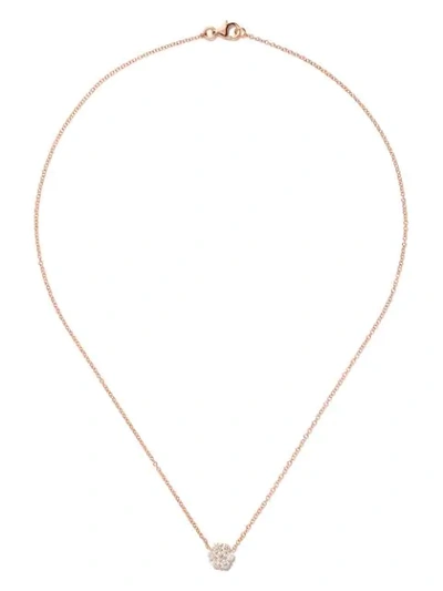 Shop As29 18kt Rose Gold Essentials Large Cluster Diamond Round Necklace