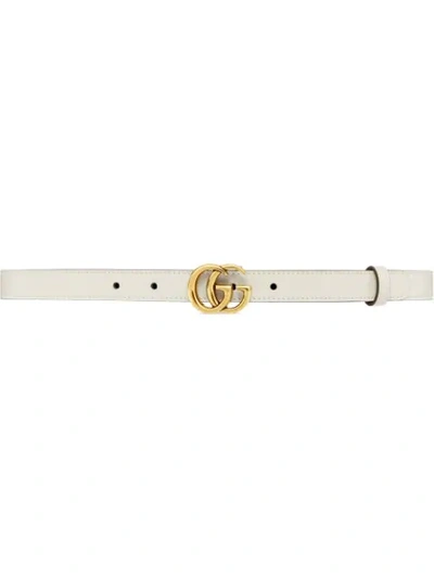 Shop Gucci Gg Marmont Belt In White