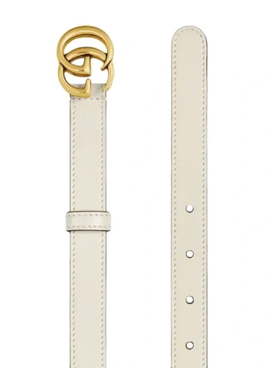 Shop Gucci Gg Marmont Belt In White