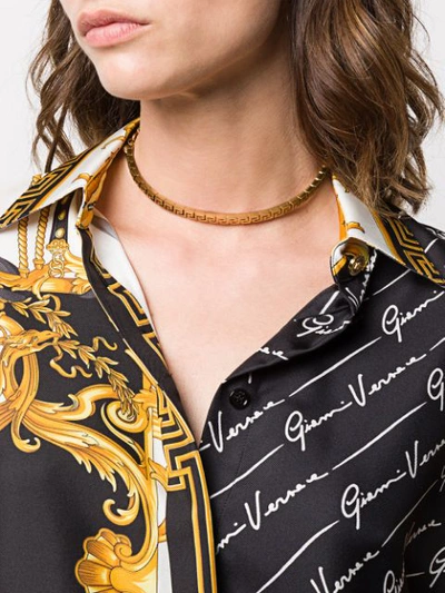 Shop Versace Greca Key Choker Necklace In Gold