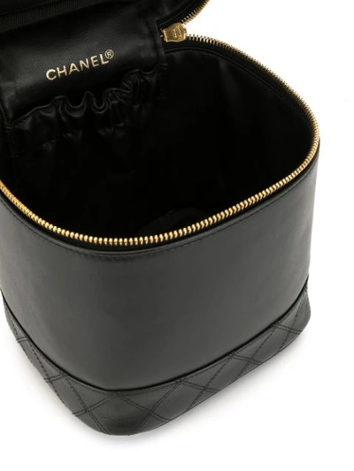 Pre-owned Chanel 1995 Cosmos Line Vanity Case In Black