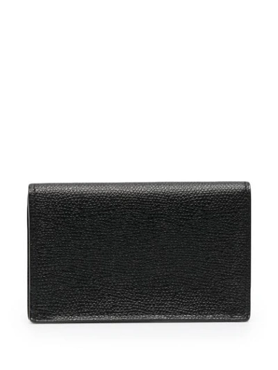 Valextra Saffiano Pebbled Business Card Case In Black