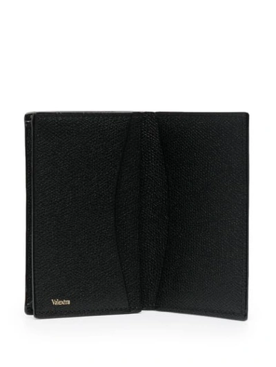 Valextra Saffiano Pebbled Business Card Case In Black