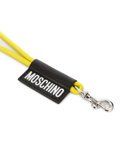 Shop Moschino Logo Patch Lanyard In Yellow