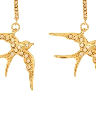 Shop Oscar De La Renta Gem-embellished Sparrow Earrings In Gold