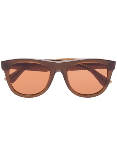 Shop Bottega Veneta The Original 01 Sunglasses In Brown