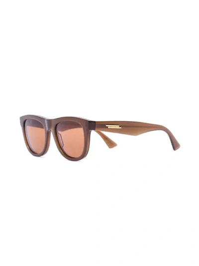 Shop Bottega Veneta The Original 01 Sunglasses In Brown