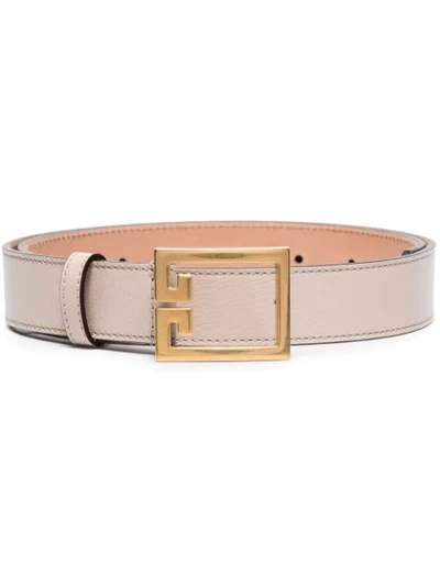 Shop Givenchy Gv3 Leather Belt In Neutrals