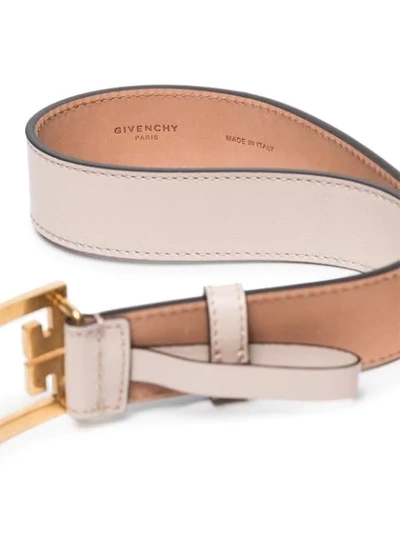 Shop Givenchy Gv3 Leather Belt In Neutrals