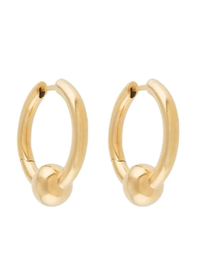 Shop All Blues Metallic Pearl Hoop-earrings In Gold