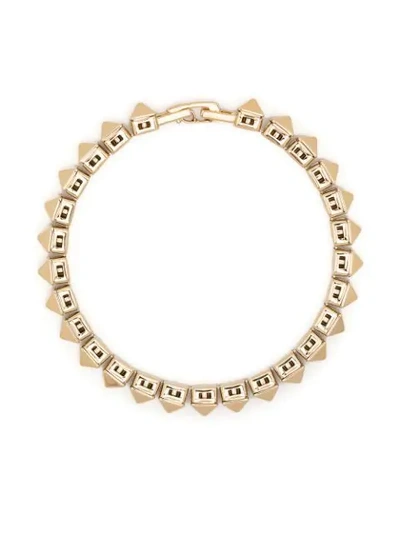 Shop Valentino Rockstud Embellished Bracelet In Gold