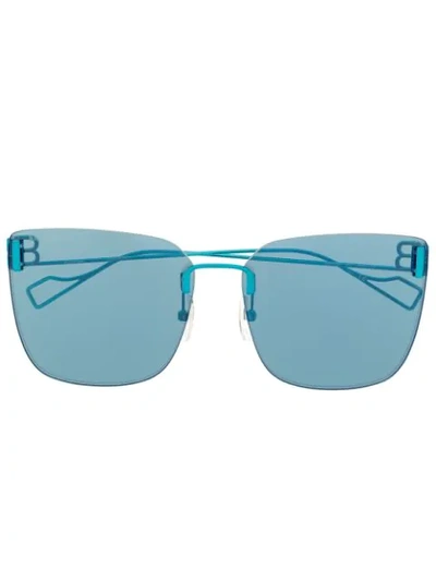Shop Balenciaga Cat-eye Bb Sunglasses In Blue