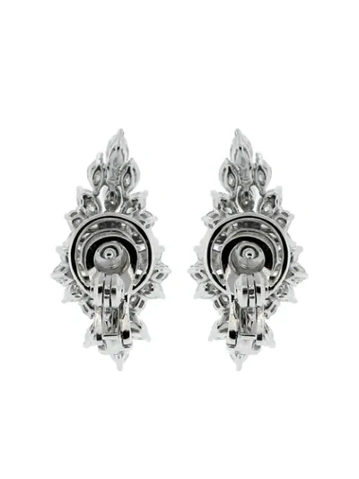 Shop Yeprem 18kt White Gold Diamond Clip-on Earrings In Silver