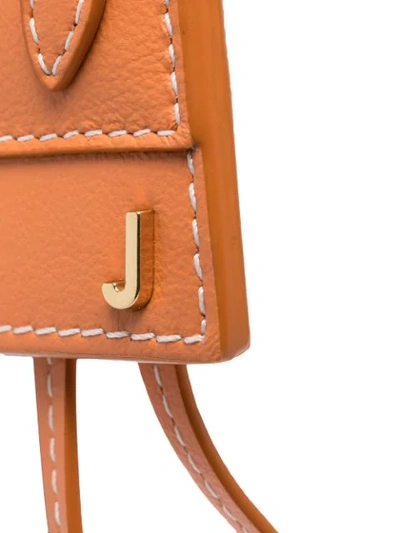Shop Jacquemus Le Chiquito Mini Leather Keyring In Orange