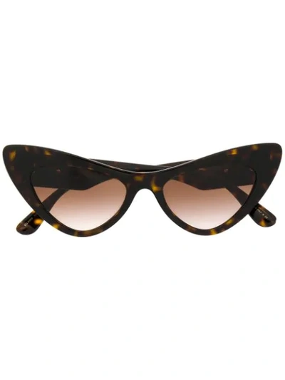 Shop Dolce & Gabbana Cat Eye Sunglasses In Brown