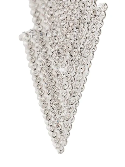 Shop Alessandra Rich Crystal-embellished Triangle-drop Earrings In Silver